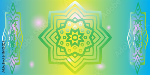 Mandala patterns on isolated background illustrationh place for inserting your text. Fractal art as background.