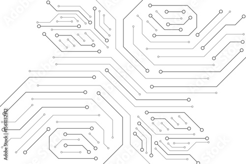 Abstract digital background with technology circuit board texture. Electronic motherboard illustration. Communication and engineering concept. Vector illustration