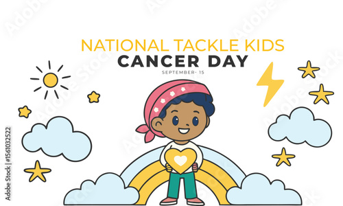 National Tackle Kids Cancer Day. Kids Concept Design Background.
