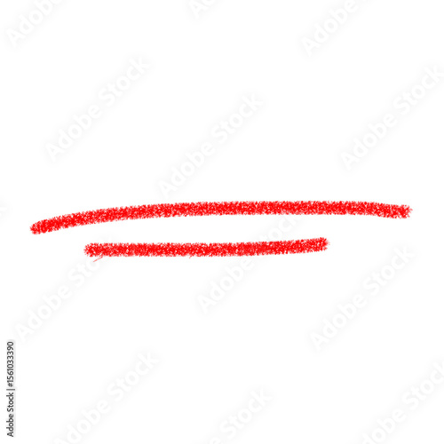 Hand Drawn Red Double Underline Illustration for Emphasis, Highlight, Correction, Note, or Graphic Design Element Purposes