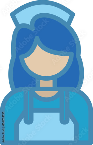 Maid service blue icon