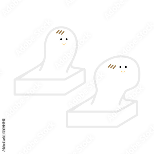 かわいい焼き餅のイラスト