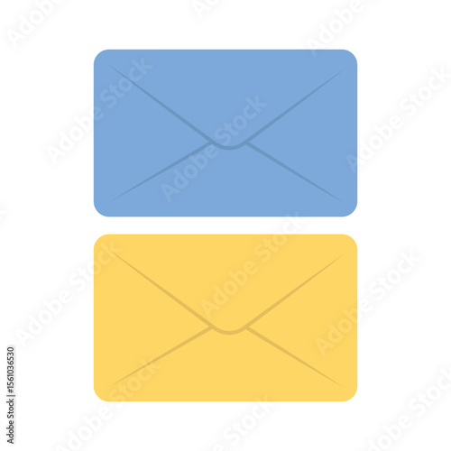 Colorful mail envelope icons in minimal flat design for digital communication.