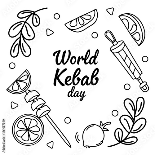 WORLD KEBAB DAY vector illustration
