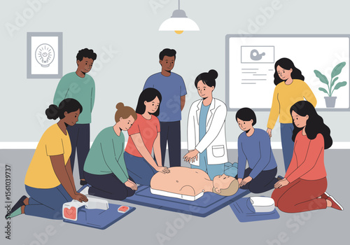 CPR Training Manikin Realistic Torso for Medical Education and Emergency Response Simulation.