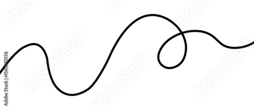 Wavy curvy long squiggles line, loopy line, wave line - stock vector. abstract wavy line. long hand drawn squiggle. vector illustration on transparent background
