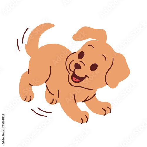 Cute Happy Puppy Dog Illustration