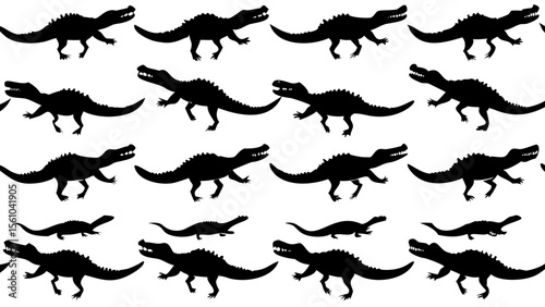 Ancient Egyptian Crocodile Deities A Collection of Symbolic Silhouettes