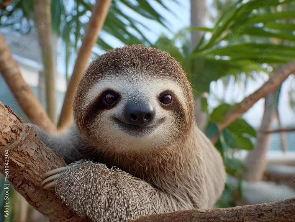 Fototapeta premium Happy sloth in a tree