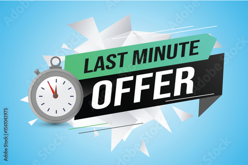 Last minute offer watch countdown Banner design template for marketing. Last chance promotion or retail. background banner poster modern graphic design for store
