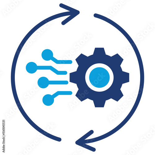 Operational Continuity Flat Blue Icon