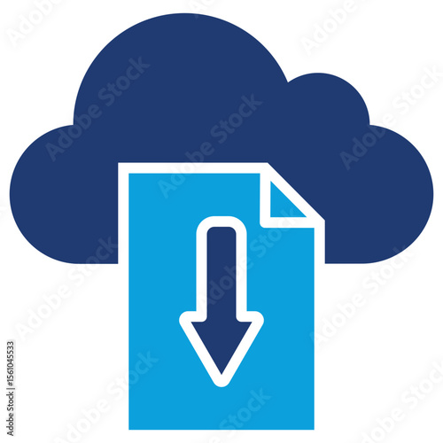 Cloud Backup Flat Blue Icon