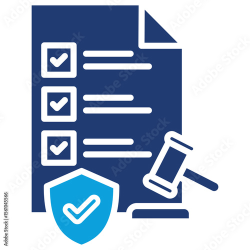 Regulatory Compliance Flat Blue Icon