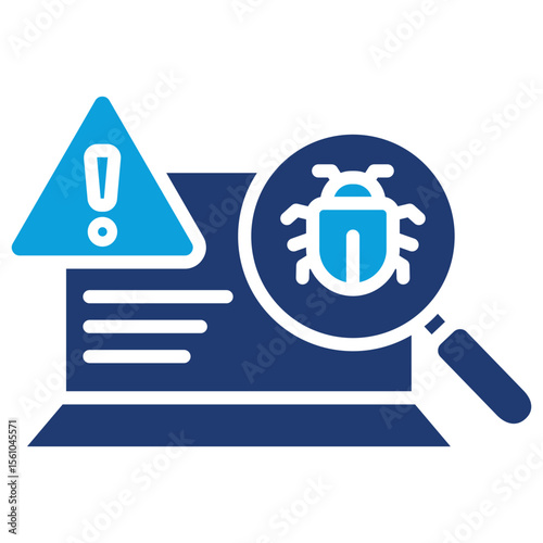 Threat Analysis Flat Blue Icon