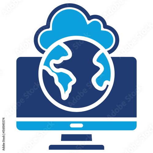 Remote Access Flat Blue Icon