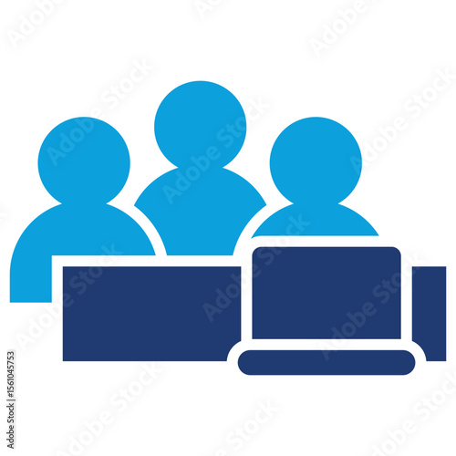 Tabletop Exercise Flat Blue Icon
