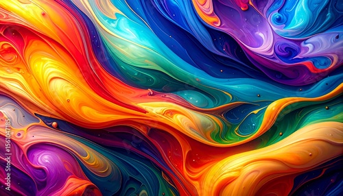 Abstract fluid art acrylic paint pour medium background wallpaper backdrop. 