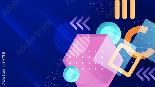 Abstract geometric design with purple background. Perfect for modern website banners, social media graphics, and digital presentations.