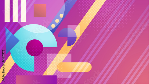 Abstract geometric design with vibrant colors. Suitable for backgrounds, prints, web design, and modern visual projects requiring a bold aesthetic.