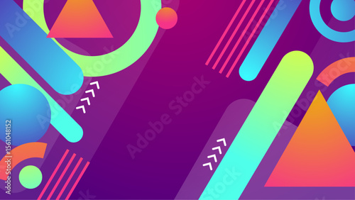 Abstract geometric design in vibrant colors suitable for backgrounds, wallpapers, prints, digital art, and graphic design projects needing modern visuals.