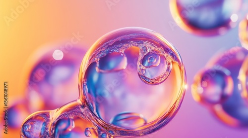 Floating Gradient Spheres with Glowing Highlights and Smooth Edges