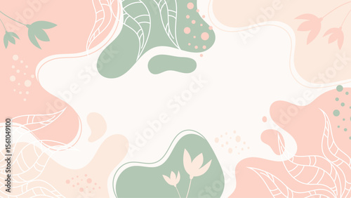 Pastel floral abstract background design suitable for invitations, social media posts, wallpaper, and various digital designs. Great for spring themed projects.