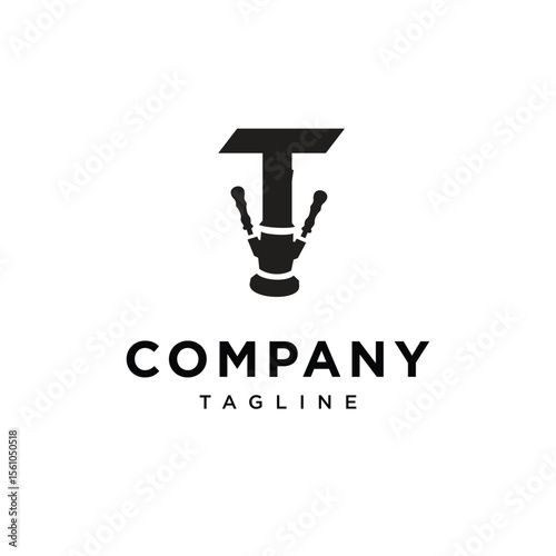 Letter T Underwing Nozzle Logo Icon Vector