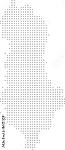 Albania – square dot grid vector map (Web Mercator projection, PPT-compatible & fully editable)