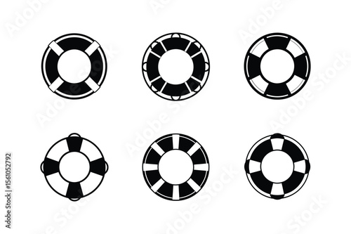lifebuoy icon silhouette vector illustration