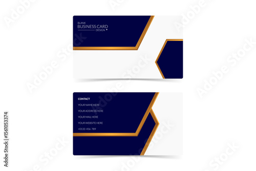 blank business card design template with royal color feel