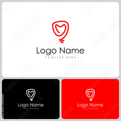 vector logo icon dental bulb .concept logo