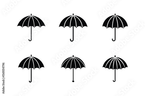 parasol silhouette vector illustration