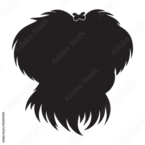 A black silhouette of a Maltese dog vector