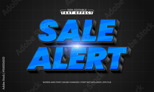 sale alert editable text effect with a discount and offer text style