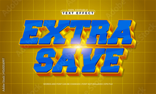extra save editable text effect with a discount and offer text style