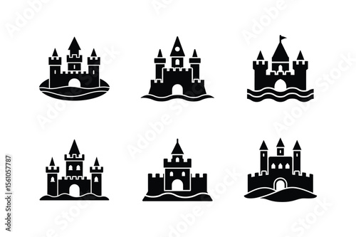sandcastle silhouette vector illustration