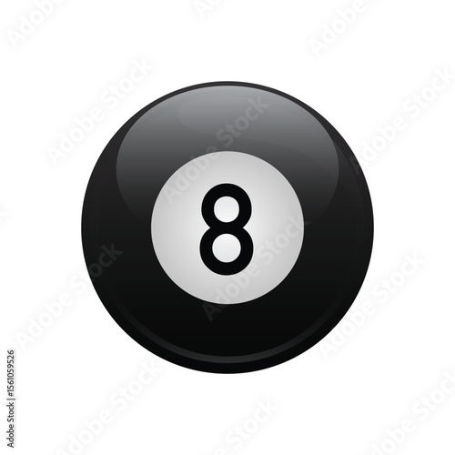 Number 8 Billiard ball-3d objects realistic glossy sphere