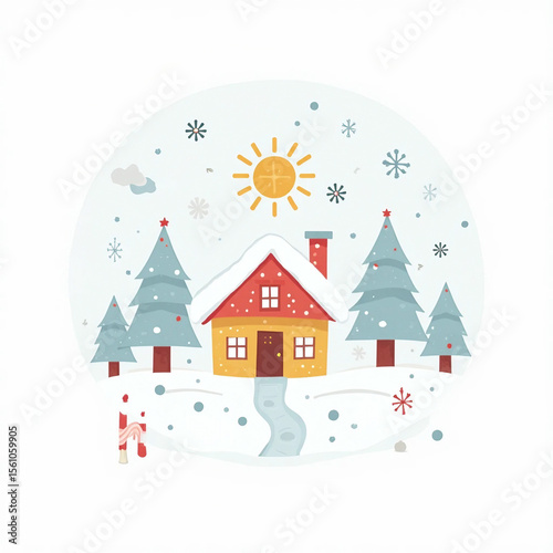winter landscape with house
