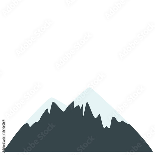 canva gr2D illustration of snow-covered mountain with sharp peaks, great for travel graphics, adventure themes, nature backgrounds, or landscape design.und