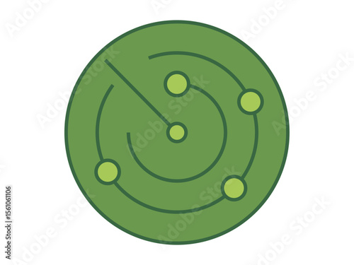 Radar vector icon. Military and war vector illustration symbol. Flat vector icon.
