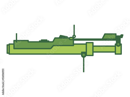 Rocket propelled grenade vector icon. Military and war vector illustration symbol. Flat vector icon.