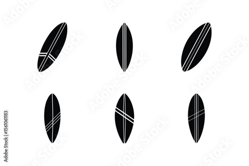 surfboard silhouette vector illustration