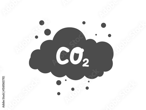 CO2 emission cloud icon, carbon dioxide emits symbol, smoke pollution