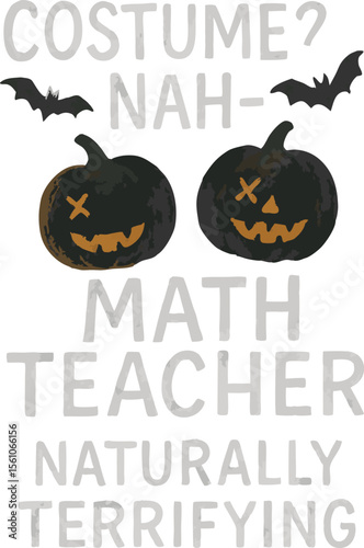 Math Teacher Halloween Costume Pumpkin Funny Shirt