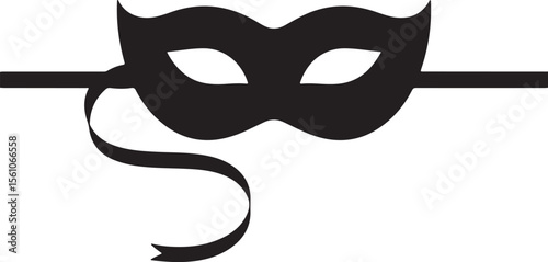 Mysterious Masquerade: A sleek, black masquerade mask, a symbol of intrigue and anonymity, hinting at secrets and hidden identities. Perfect for expressing mystery, sophistication.