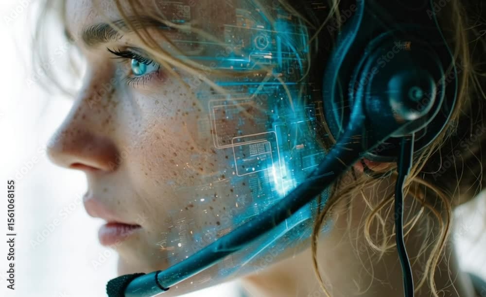 Opérateur Téléphonique IA Vidéo : Service Client du Futur et Support Numérique, Animation de Technologie Avancée