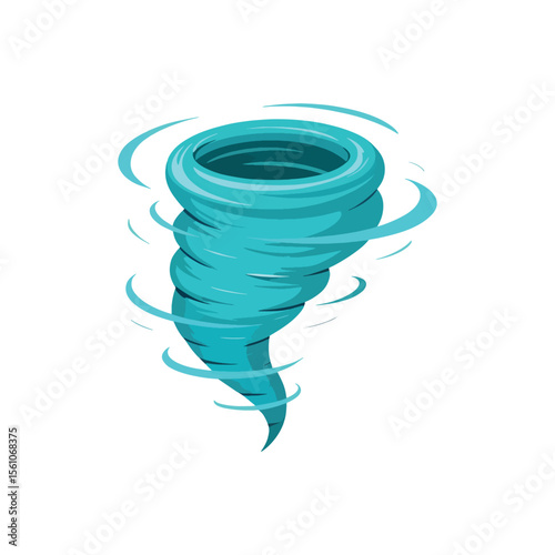 A Cartoonish Tornado Depicting Natural Disaster with Swirling Air Currents, Ideal for Educational Purposes and Weather Related Media