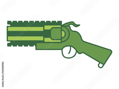Pistol grenade launcher vector icon. Military and war vector illustration symbol. Flat vector icon.