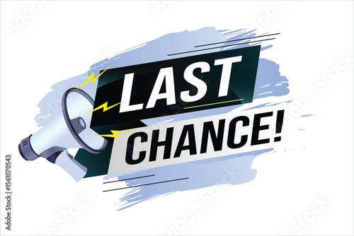 Last chance words shot megaphone Banner design template for marketing. Last chance promotion or retail. background banner modern graphic design for store shop, online store, website, landing page 