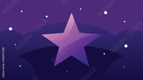 Deep watercolor night sky design featuring stars and a prominent five pointed star